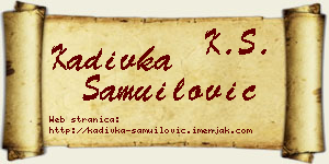 Kadivka Samuilović vizit kartica